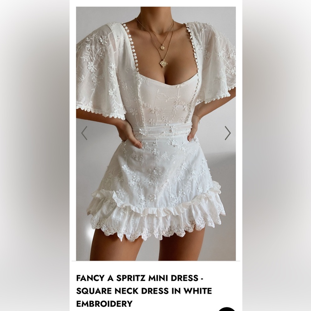White Floral Lace Dress